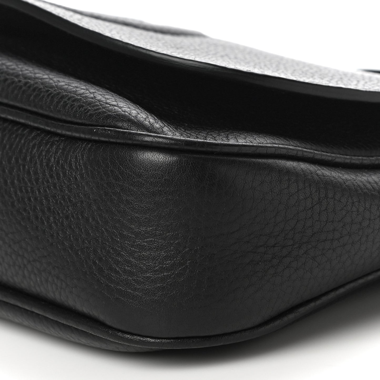 Pebbled Calfskin Medium Soho Flap Crossbody Black