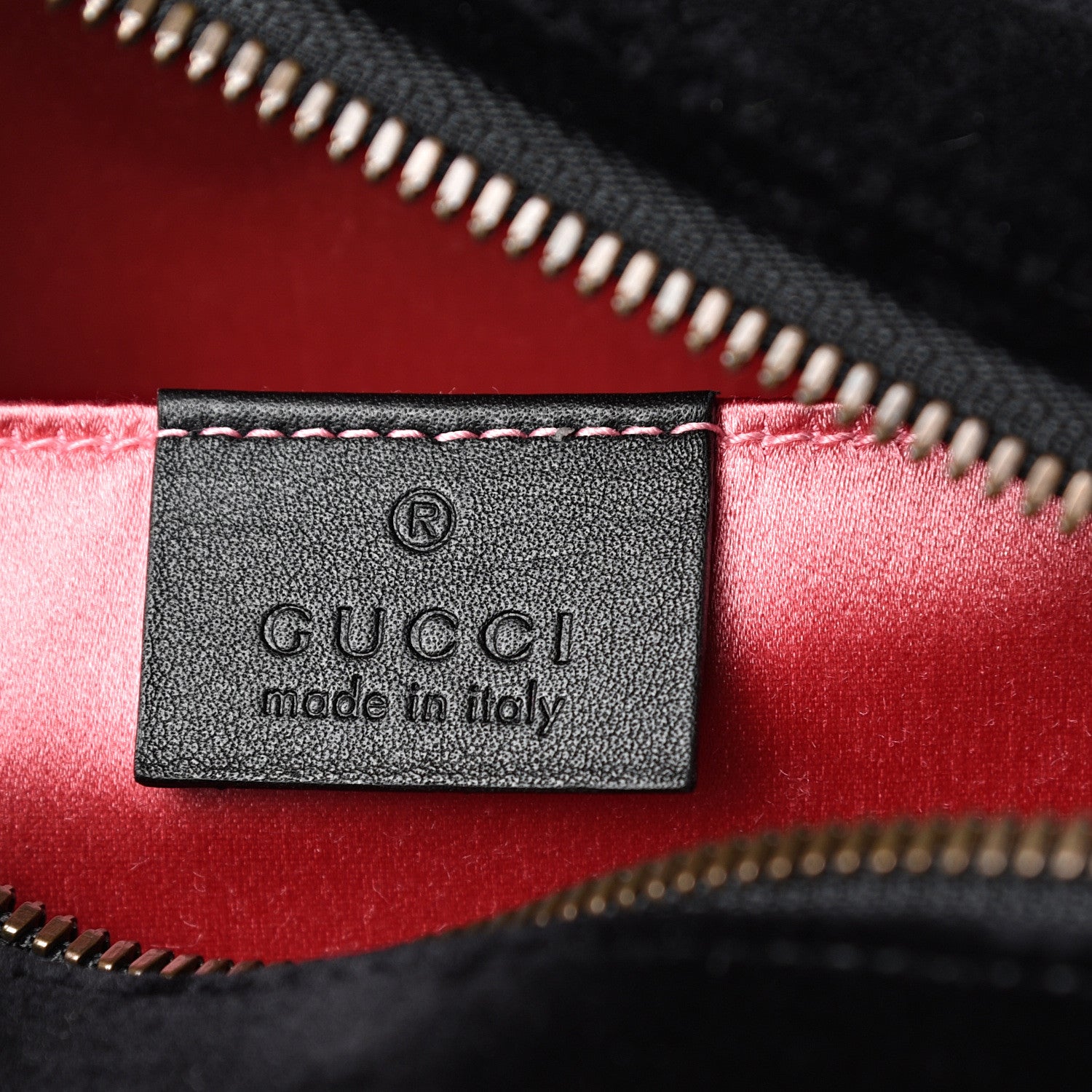 Gucci Velvet Matelasse Deer Embroidered Small GG Marmont Chain Shoulder Bag Black 5 of 9