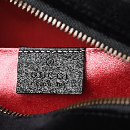 Gucci Velvet Matelasse Deer Embroidered Small GG Marmont Chain Shoulder Bag Black 5 of 9