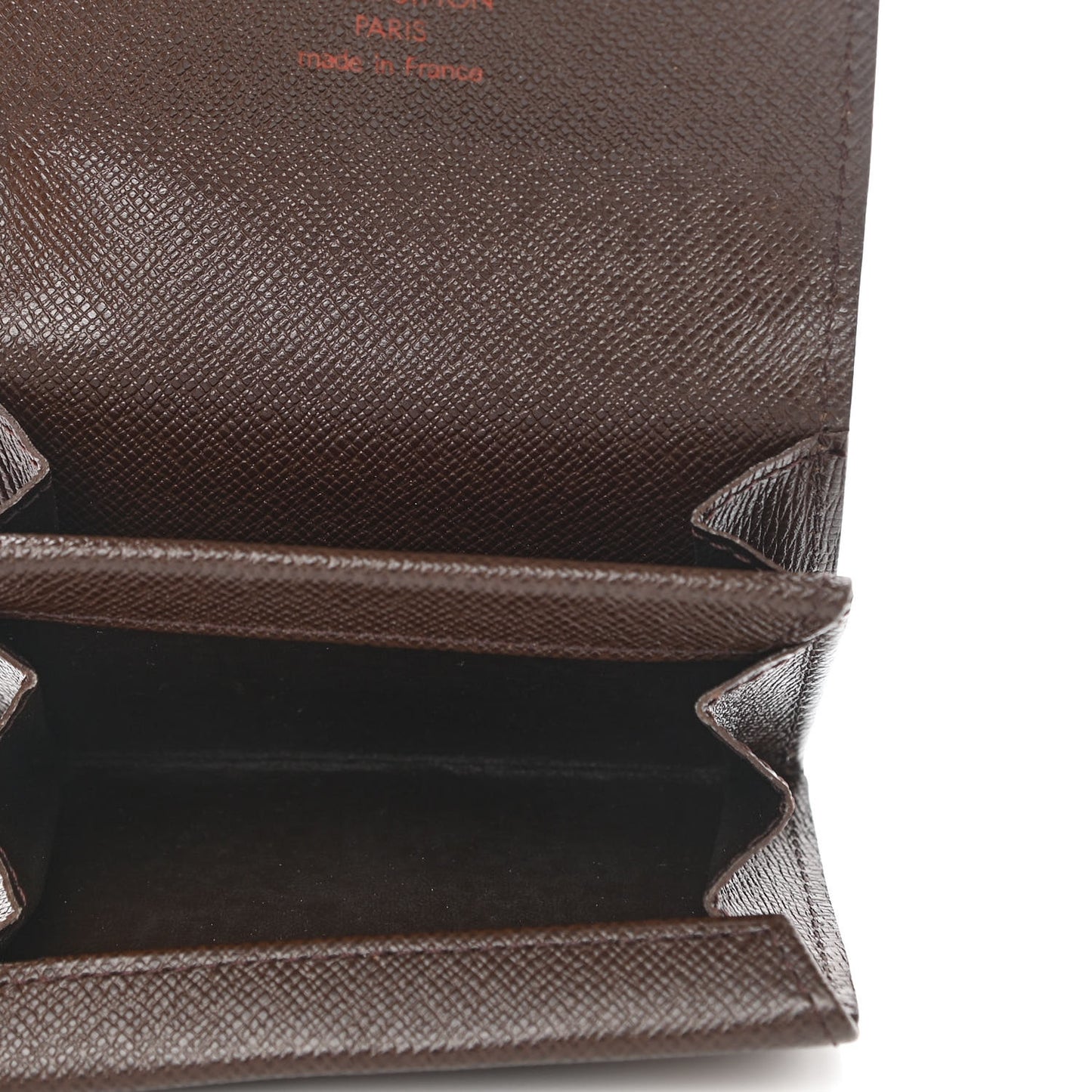 Damier Ebene Porte-Monnaie Plat Coin Purse Brown