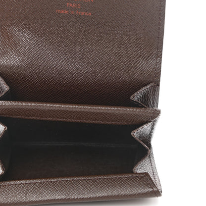 Louis Vuitton Damier Ebene Porte-Monnaie Plat Coin Purse Brown 5 of 8