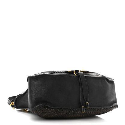 Chloe Calfskin Perforated Medium Marcie Satchel Black 4 of 14