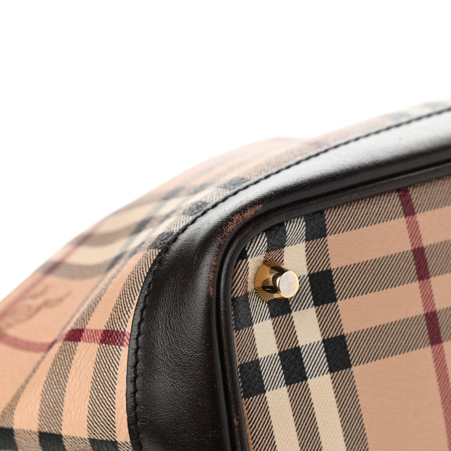 Burberry Haymarket Check Medium Golderton Tote Chocolate 10 of 14