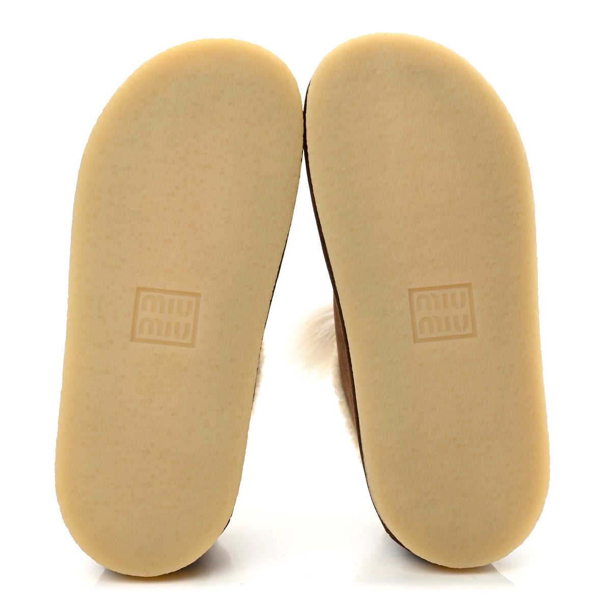 Miu Miu Scamosciato Winter Shearling Tassel Mule Slippers 37 Cacao 6 of 9