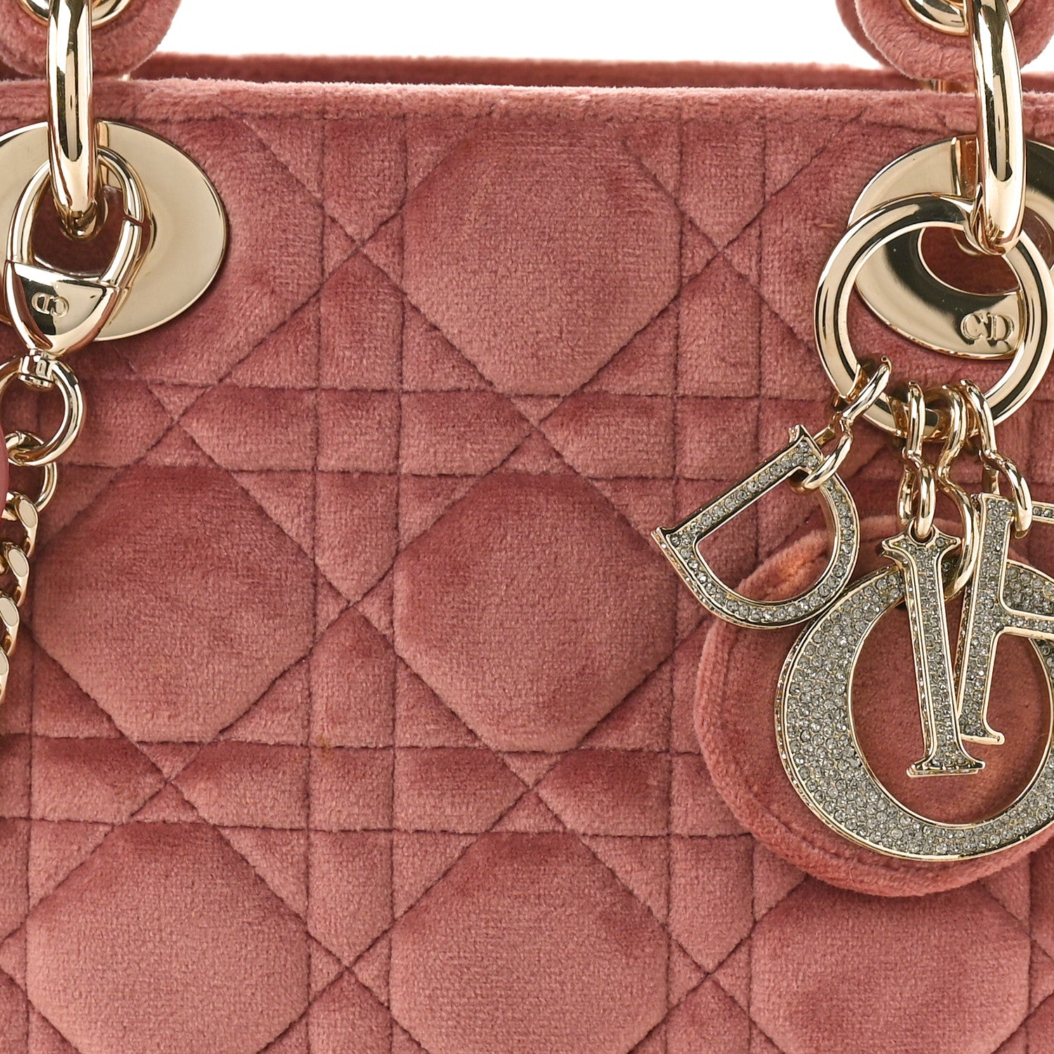 Christian Dior Velvet Mini Lady Dior Pink 7 of 9
