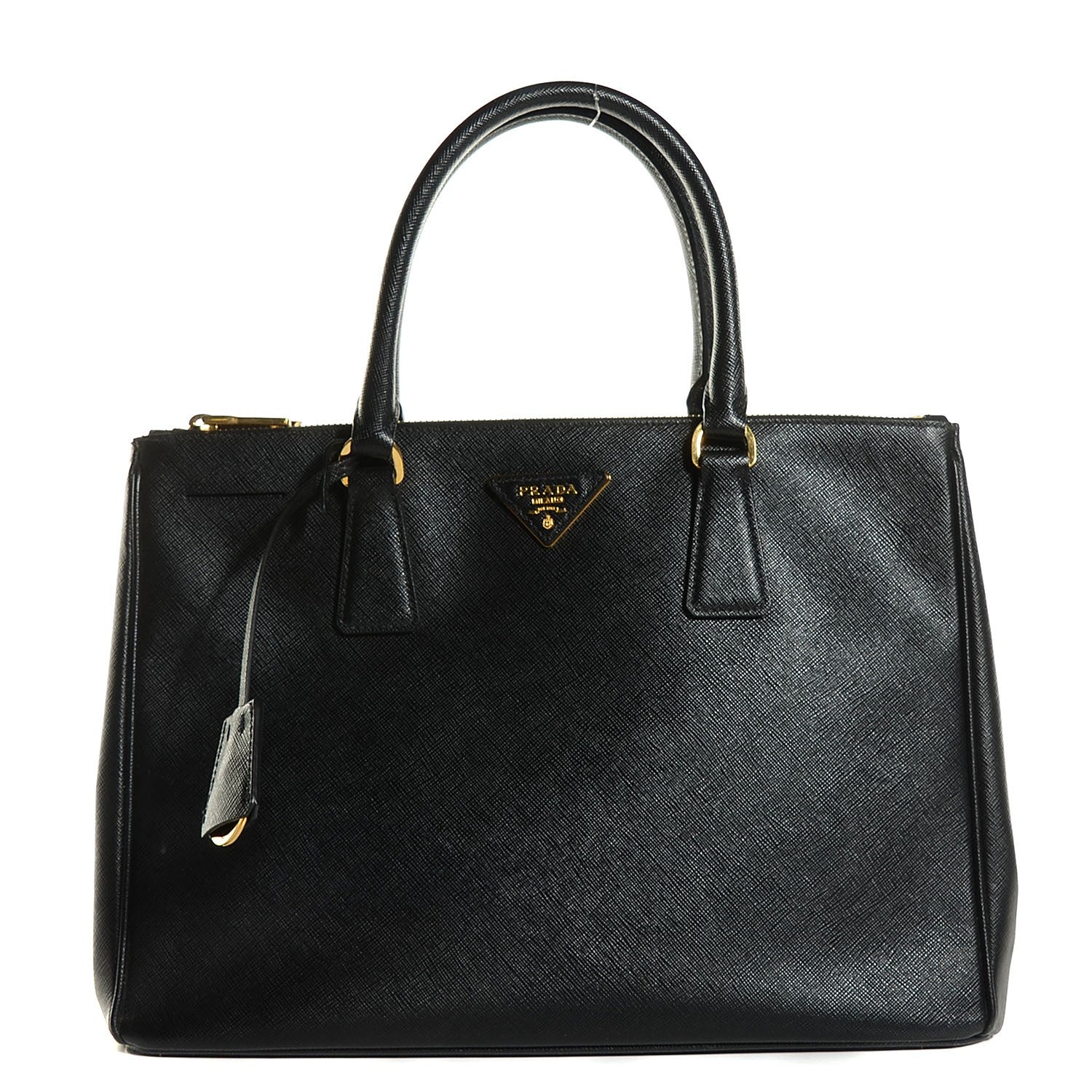 Prada Saffiano Lux Medium Double Zip Tote Nero Black 1 of 10