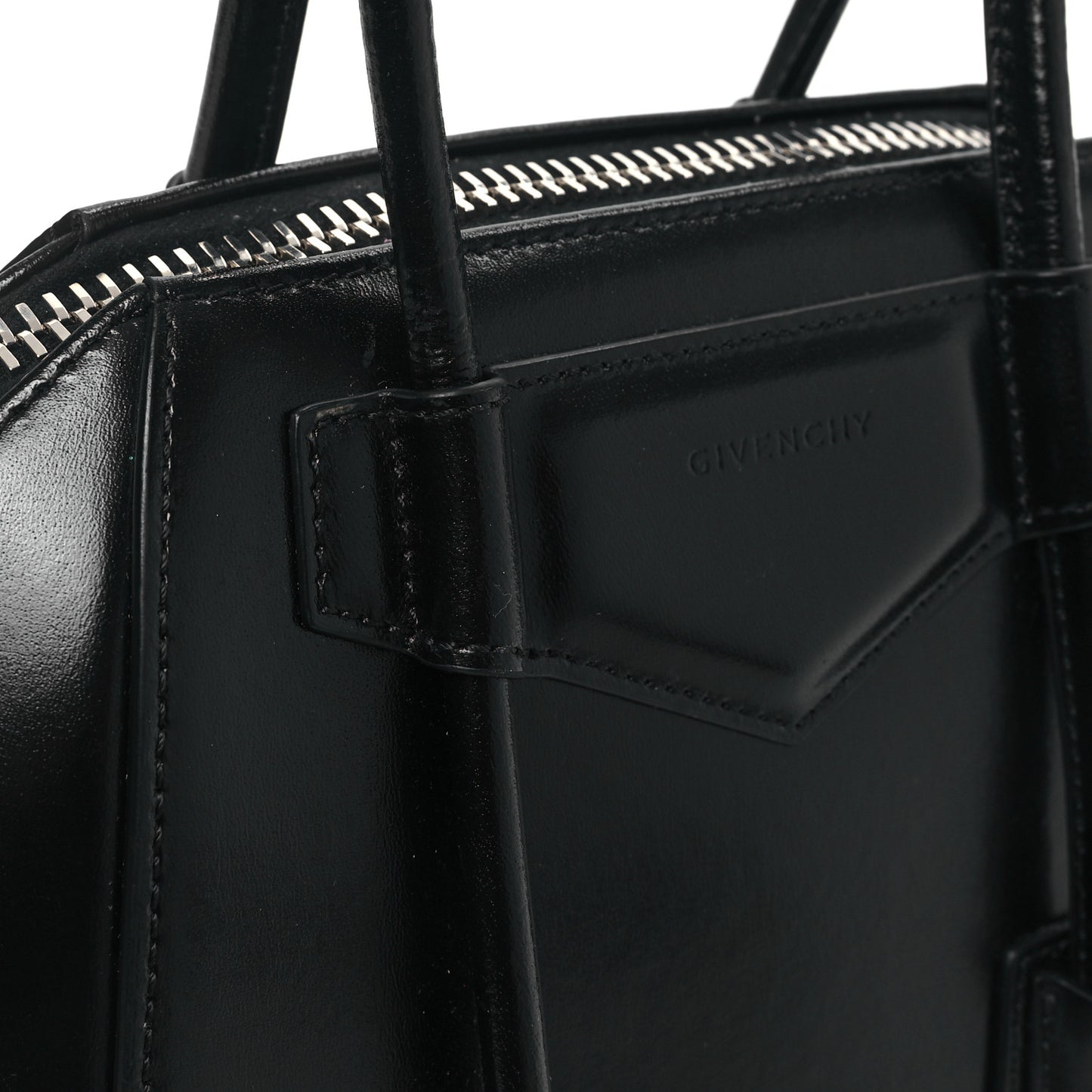 Box Calfskin Mini Lock Antigona Shoulder Bag Black