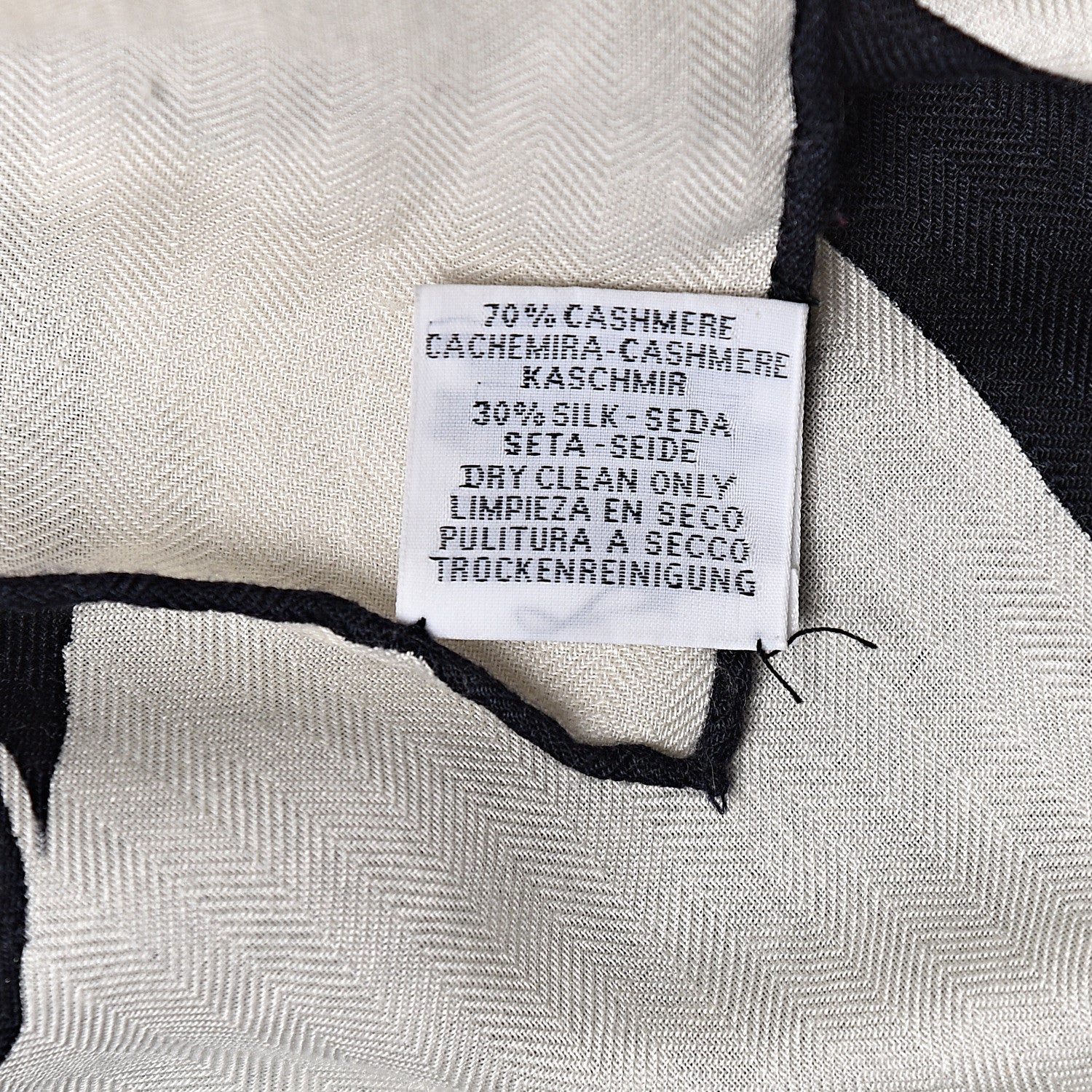 Hermes Cashmere Silk Brazil Tattoo Shawl 140 Bleu Noir Blanc 6 of 6