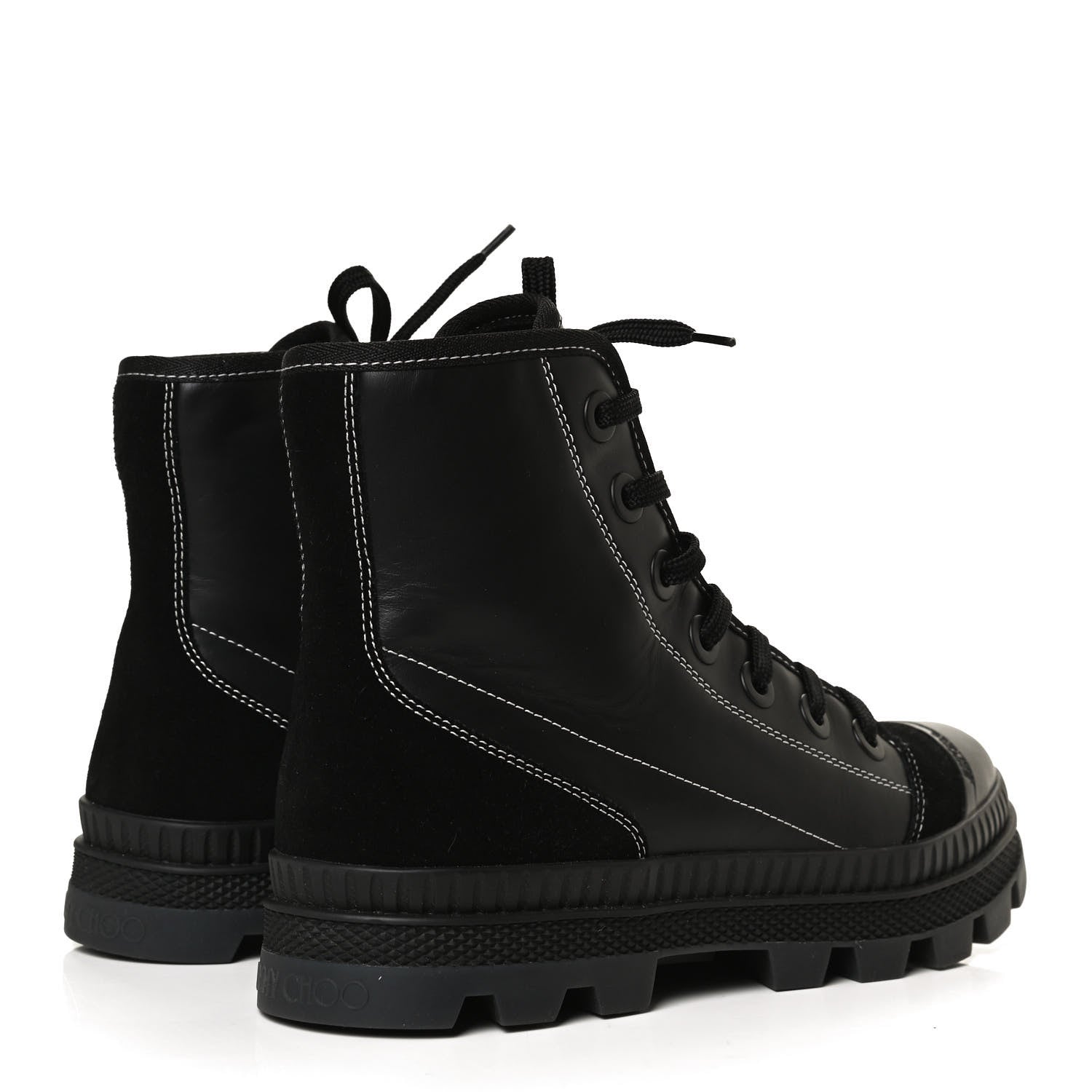 Jimmy Choo Nappa Crosta Suede Nord Combat Boots 40 Black 5 of 10