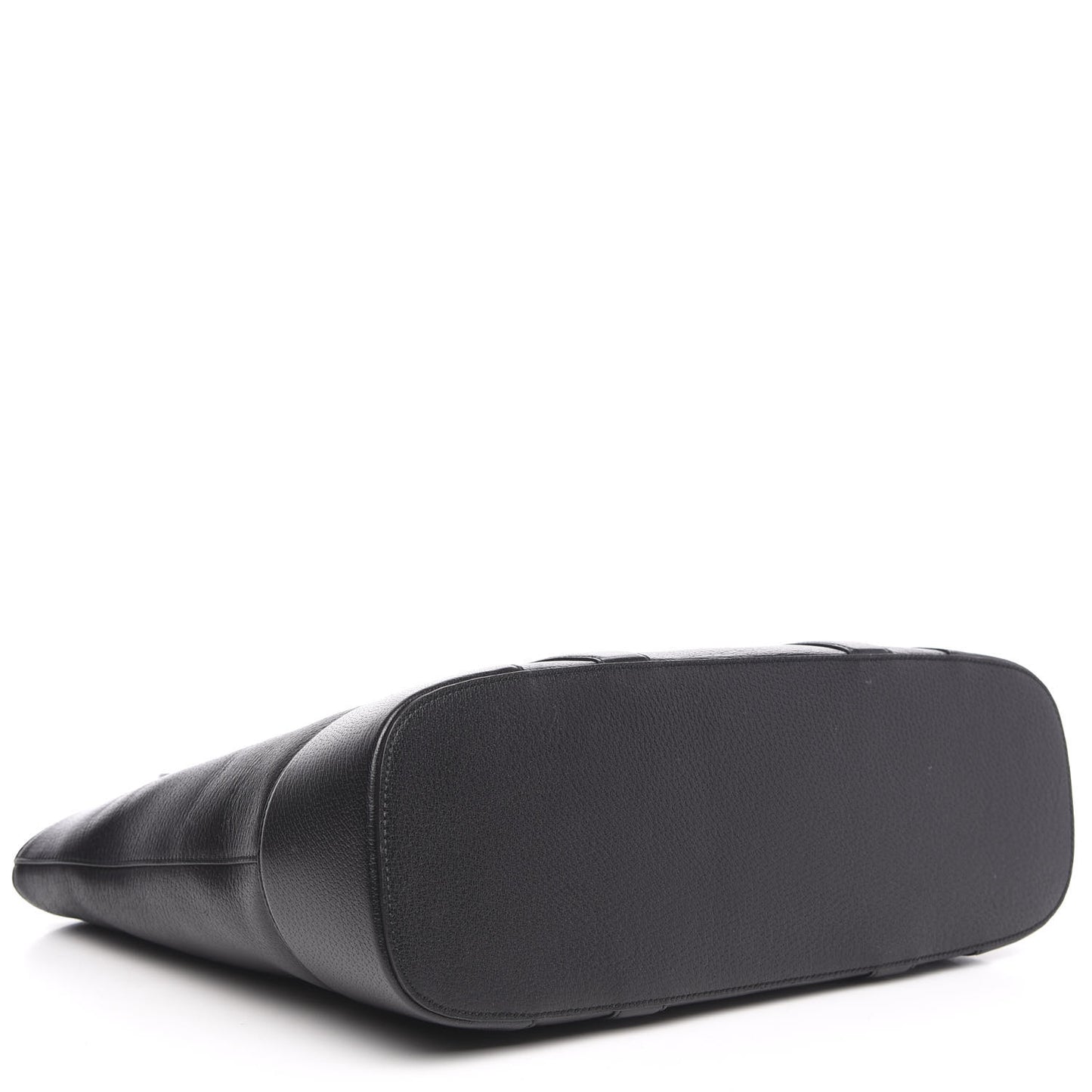 Textured Dollar Calfskin Web Tote Black