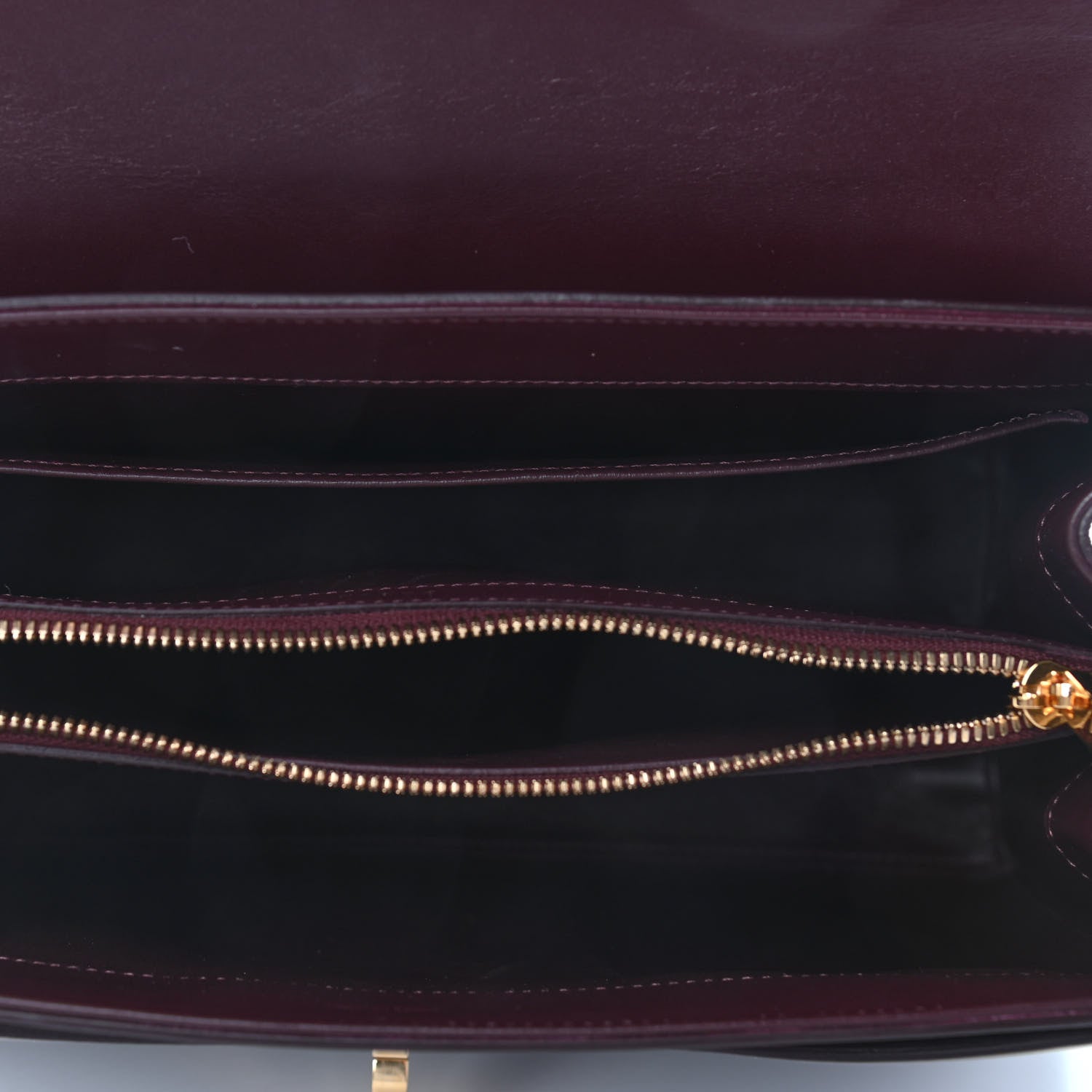 Celine Satinated Calfskin Medium 16 Top Handle Bag Burgundy 5 of 8