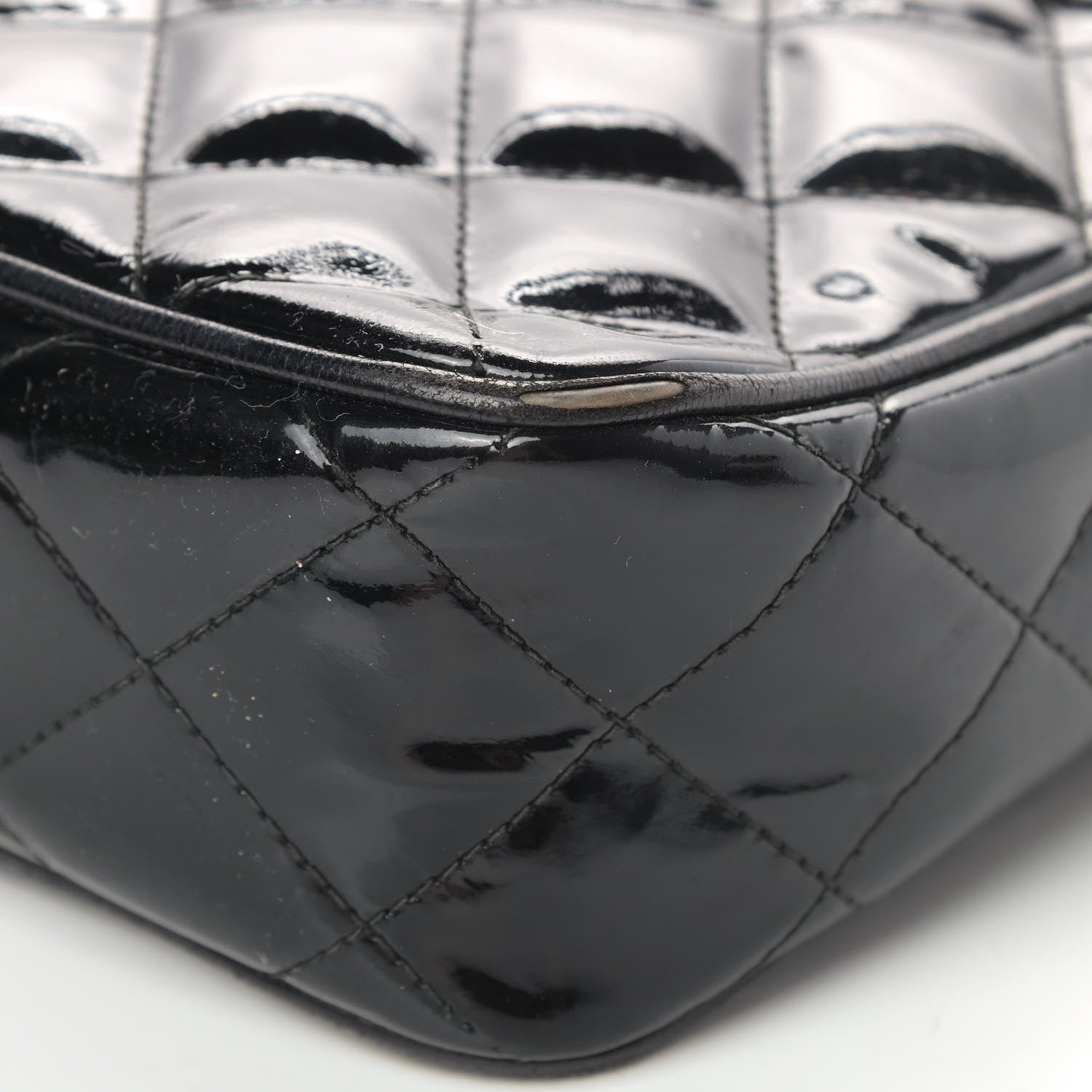 Chanel Patent Quilted Tassel Camera Case Black 6 of 9