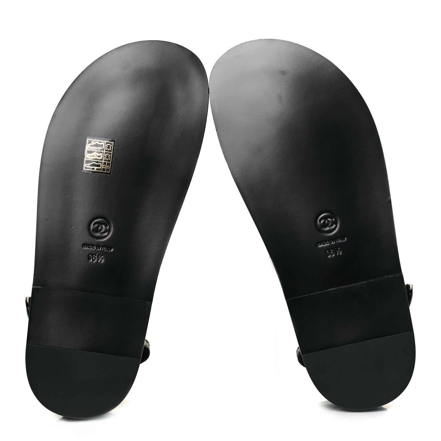 Chanel Grained Calfskin Velcro Dad Sandals 36.5 Black 5 of 8