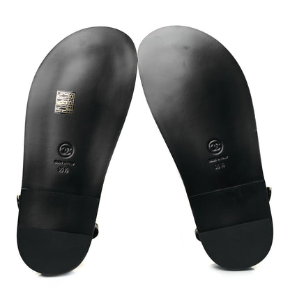 Chanel Grained Calfskin Velcro Dad Sandals 36.5 Black 5 of 8