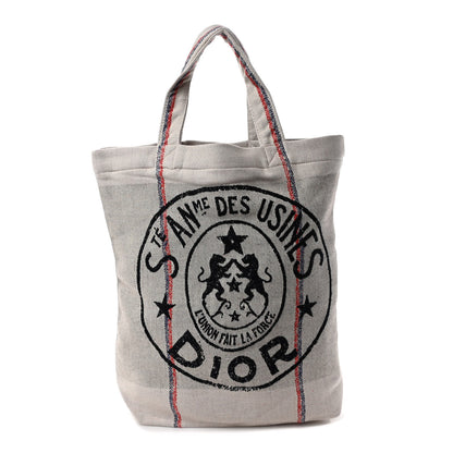Christian Dior Canvas Print Cruise Tote Ivory Black 1 of 8