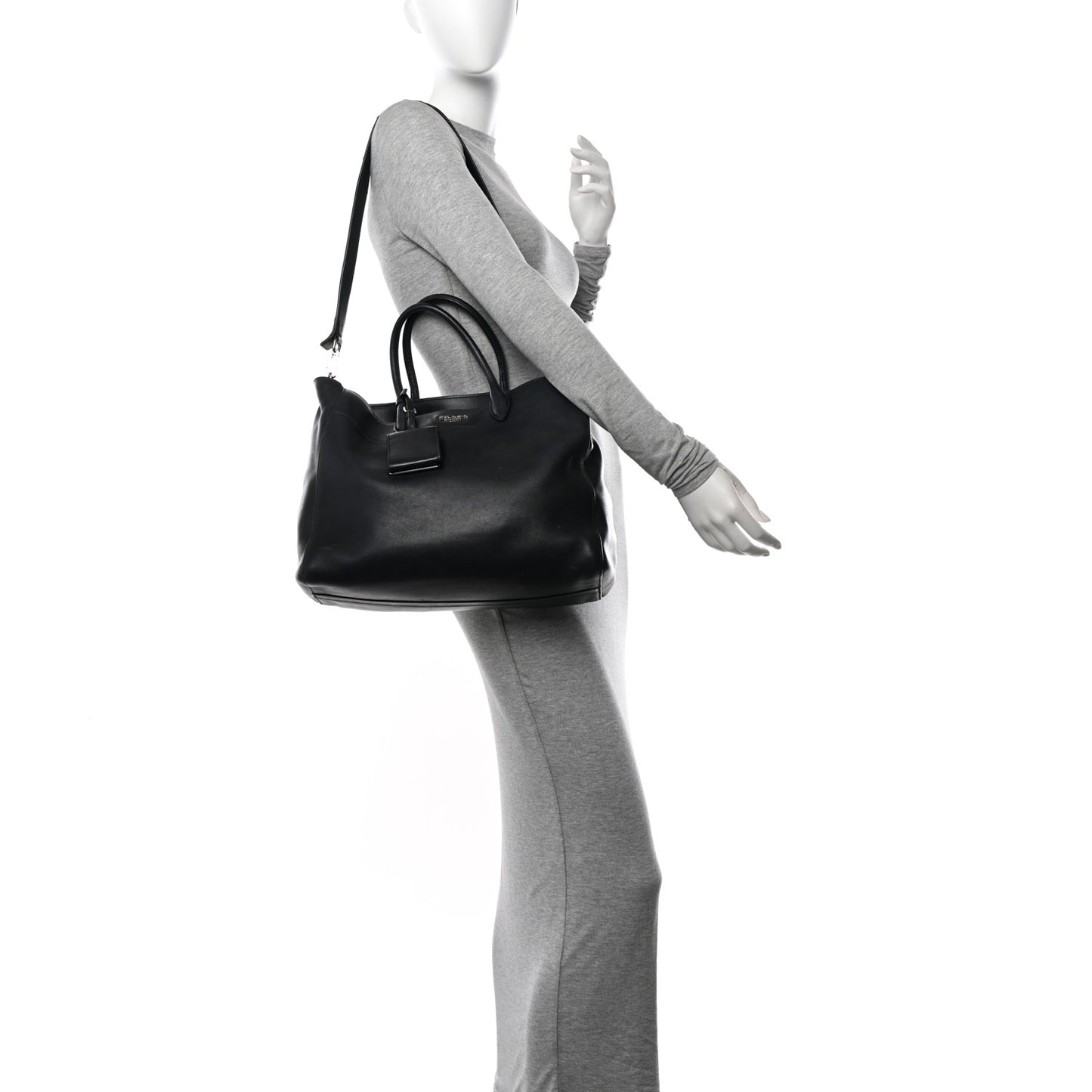 City Calf Tote Black