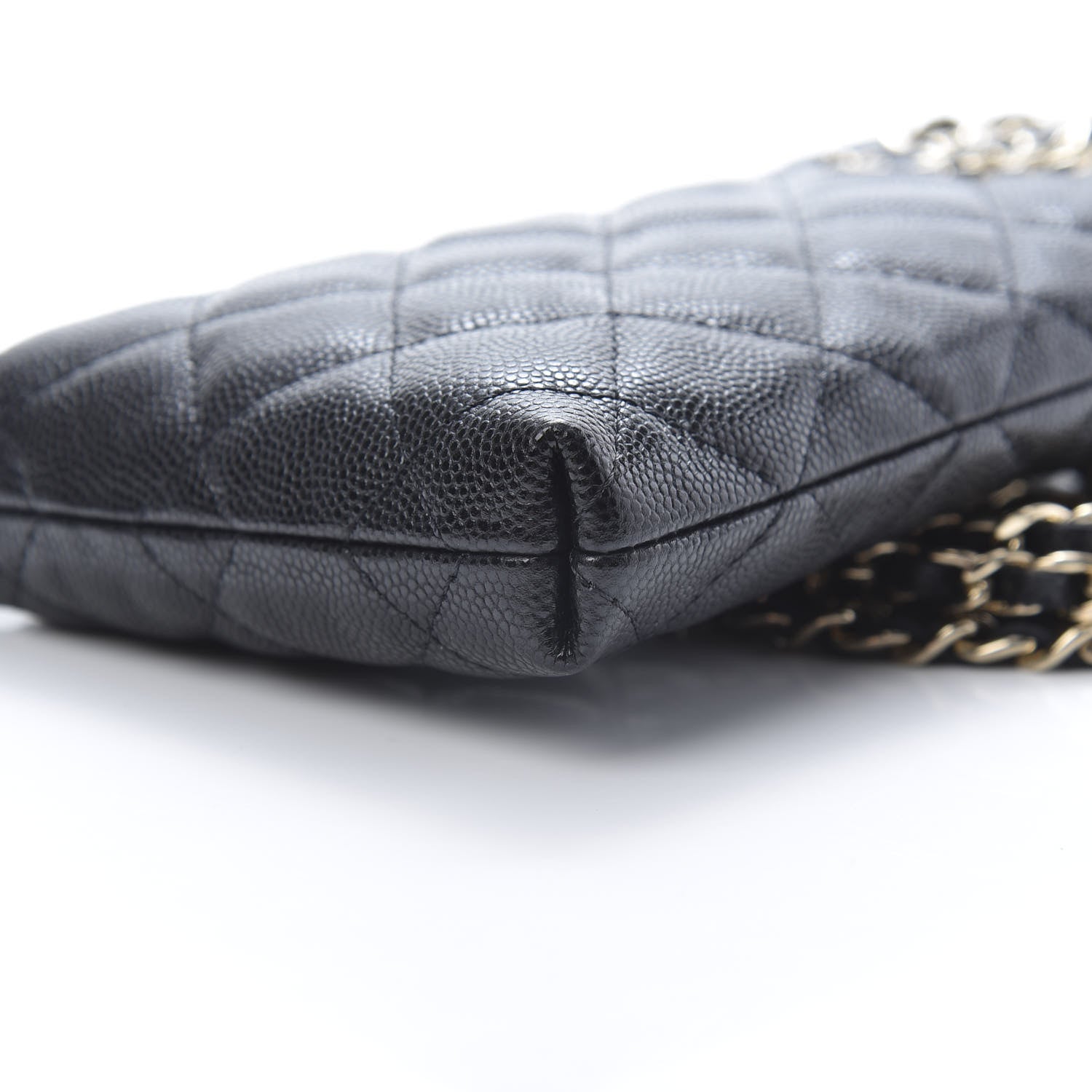 Chanel Caviar Quilted French New Wave Phone Holder With Chain Black 12 of 13