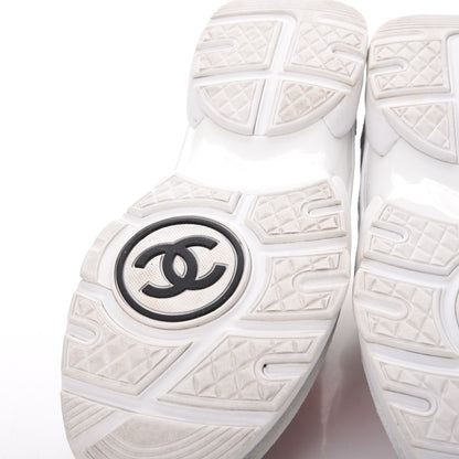 Chanel Suede Calfskin CC Sneakers 40 White Grey Pink 9 of 9