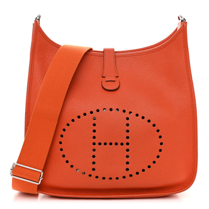 Hermes Taurillon Clemence Evelyne III GM Orange 1 of 12
