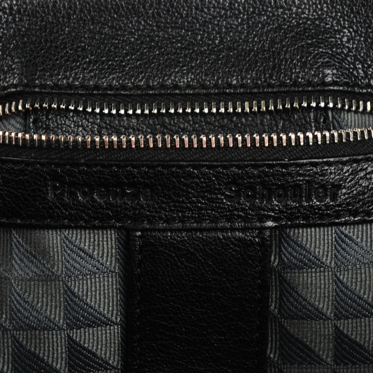 Calfskin Triangle Print Medium PS1 Satchel Black White