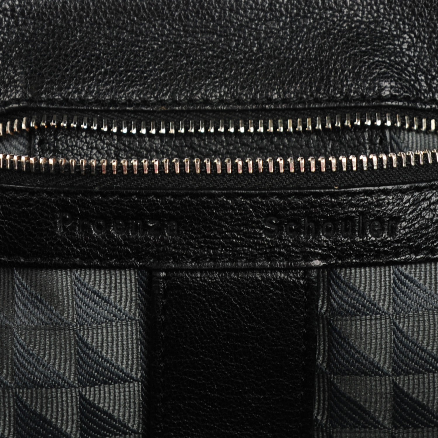 Proenza Schouler Calfskin Triangle Print Medium PS1 Satchel Black White 6 of 9