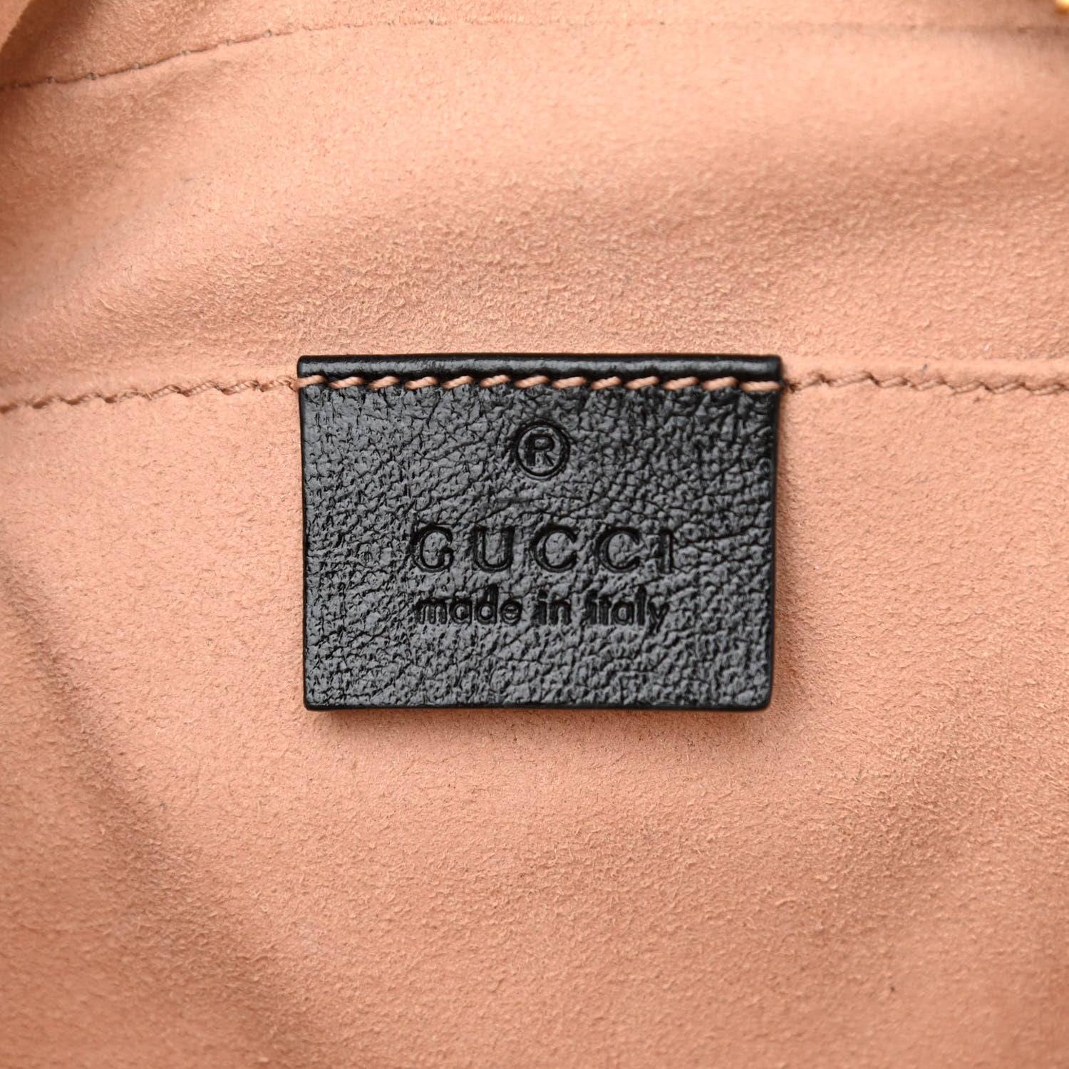 Gucci Monogram Matelasse Diagonal Small GG Marmont Chain Shoulder Bag Beige Black 6 of 8