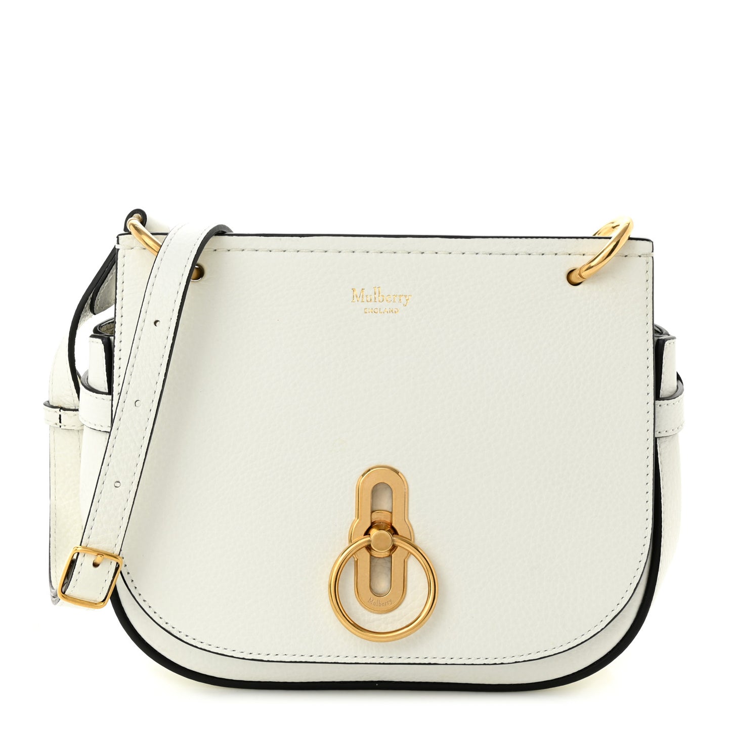 Small Classic Grain Calfskin Small Amberley Satchel White