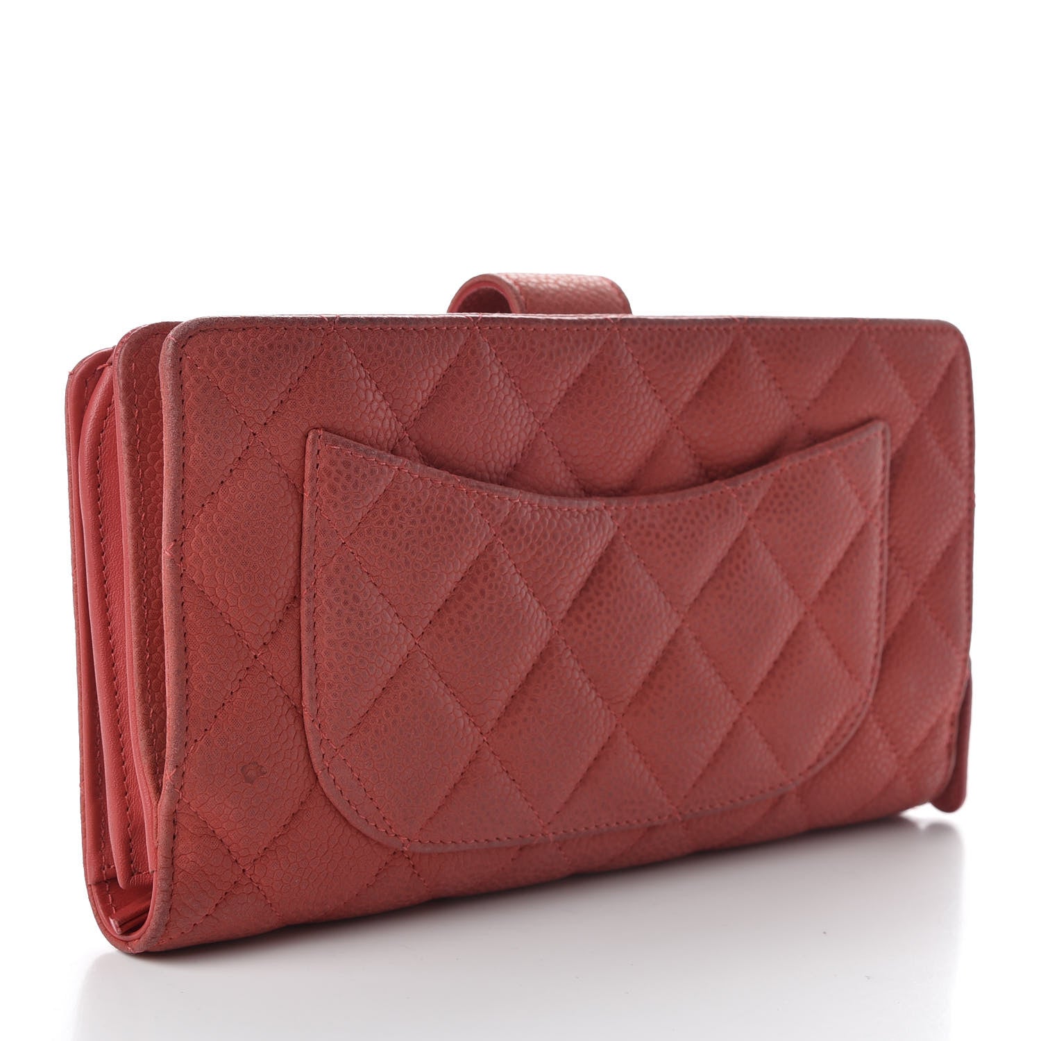 Chanel Iridescent Caviar Quilted CC French Flap Wallet Dark Pink 3 of 8
