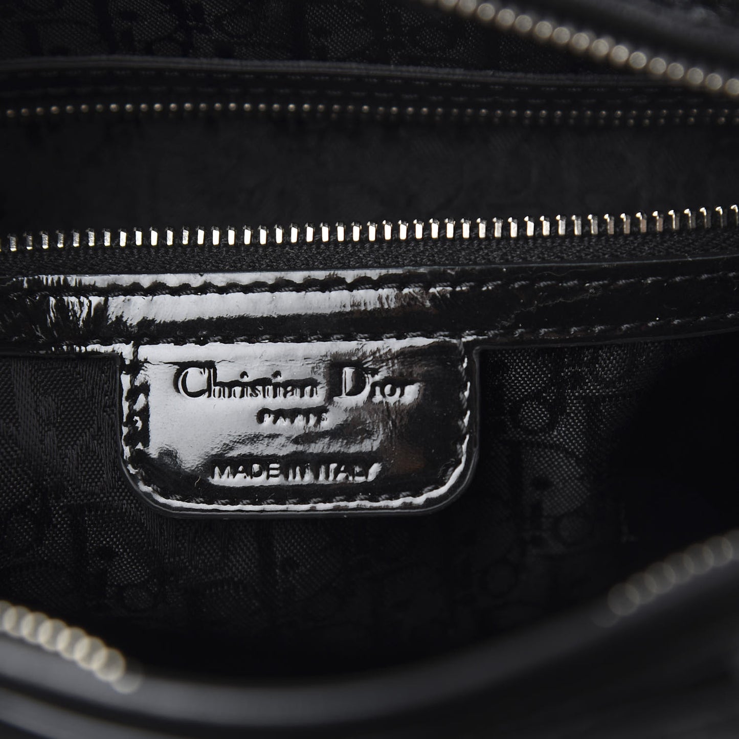Patent Cannage Large Lady Dior Black