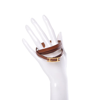 Hermes Barenia Hapi 3 MM Triple Tour Bracelet Fauve 2 of 7