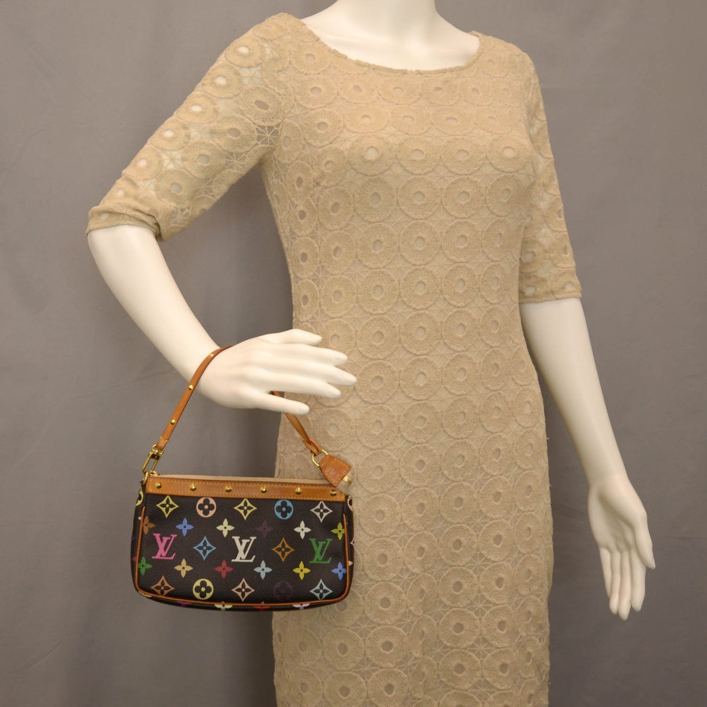 Monogram Multicolor Pochette Accessories Black