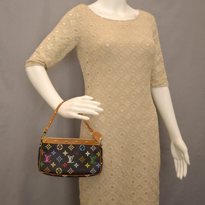 Louis Vuitton Monogram Multicolor Pochette Accessories Black 2 of 7