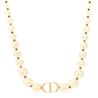 Christian Dior Pearl 30 Montaigne Choker Necklace Gold 1 of 5