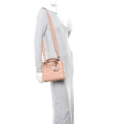 Christian Dior Lambskin Cannage Dragonfly Studs Small Lady Dior Rose Des Vents 2 of 10