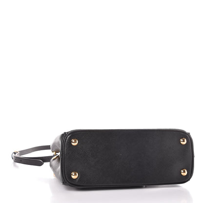Prada Saffiano Lux Mini Double Zip Tote Black 5 of 9