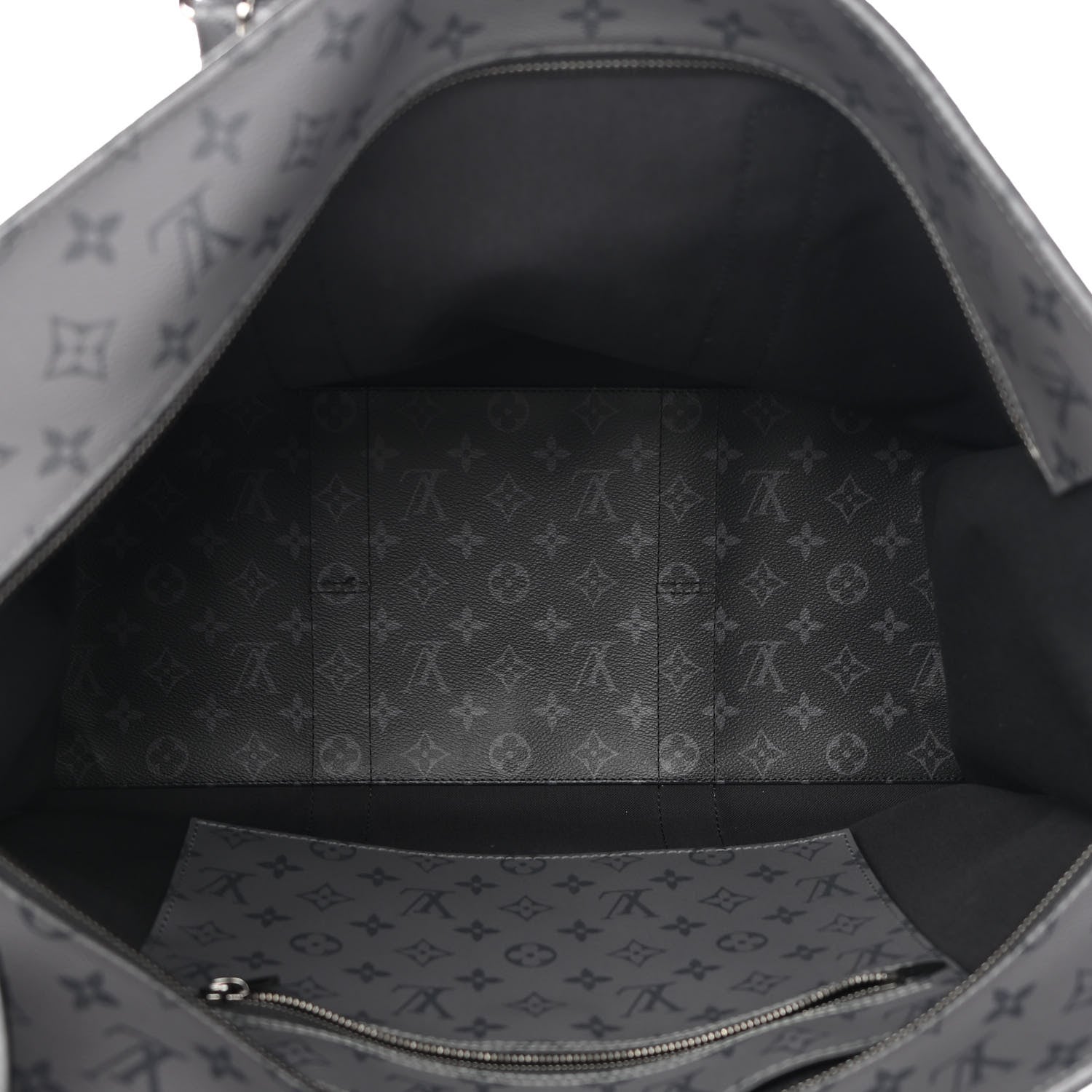 Louis Vuitton Monogram Eclipse Cabas Zippe GM Black 5 of 9