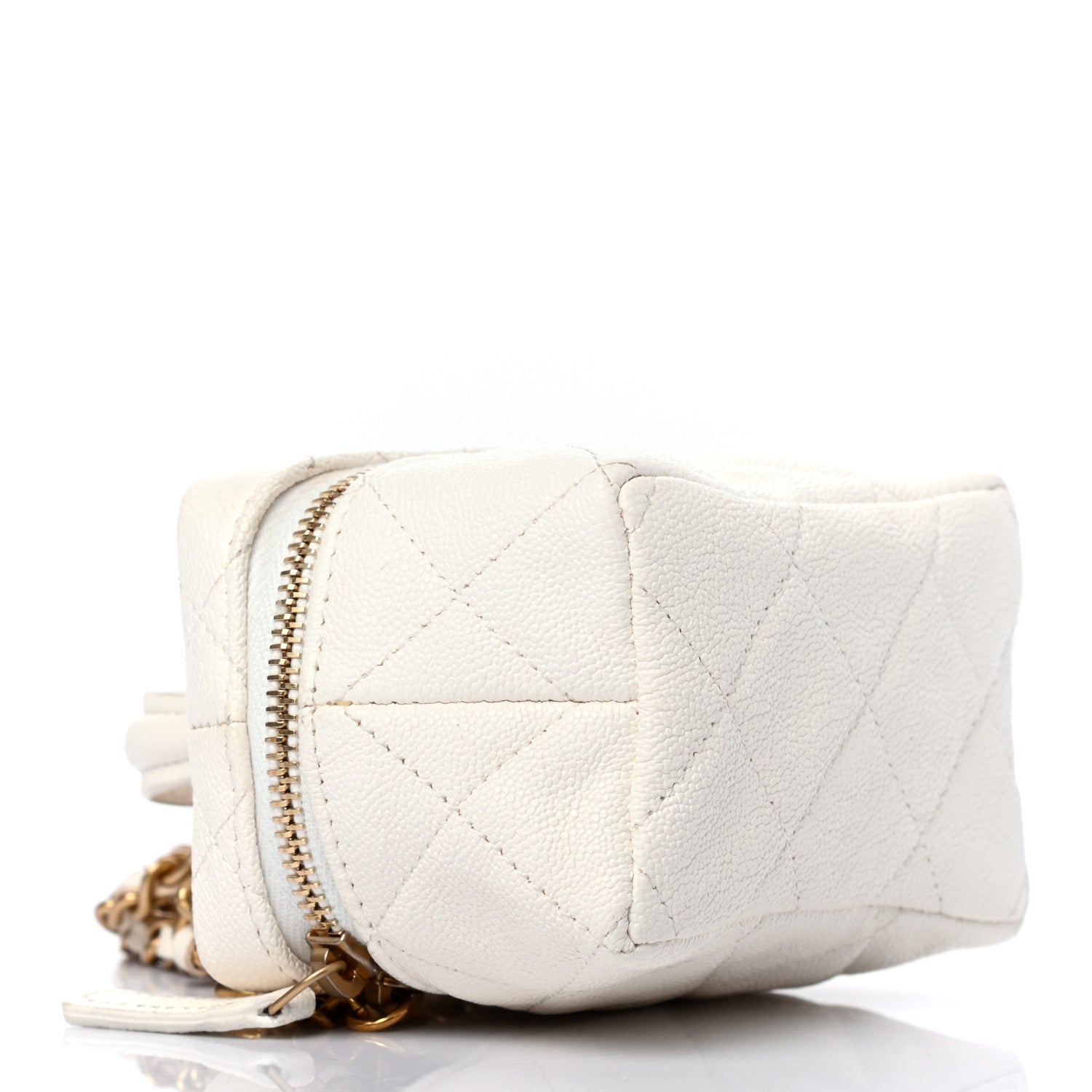 Chanel Caviar Quilted Mini Top Handle Vanity With Chain White 3 of 9