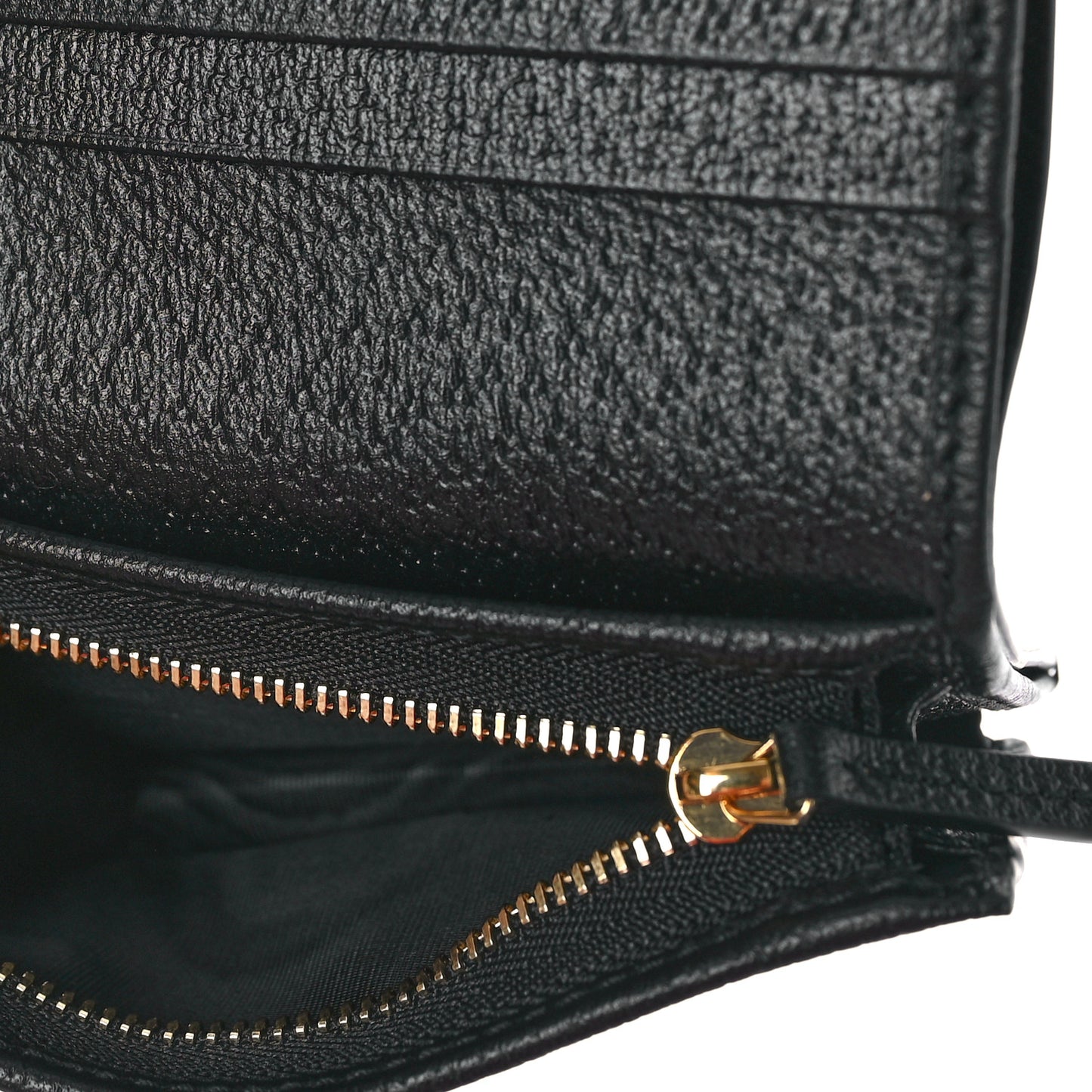 Textured Dollar Calfskin Berry Print GG Marmont Card Case Black Light Copper