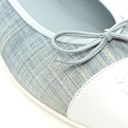 Chanel Denim Lambskin CC Cap Toe Ballerina Flats 41 Light Blue 11 of 12
