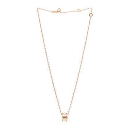 Bulgari 18K Rose Gold Diamond B.Zero1 Pendant Necklace 3 of 5