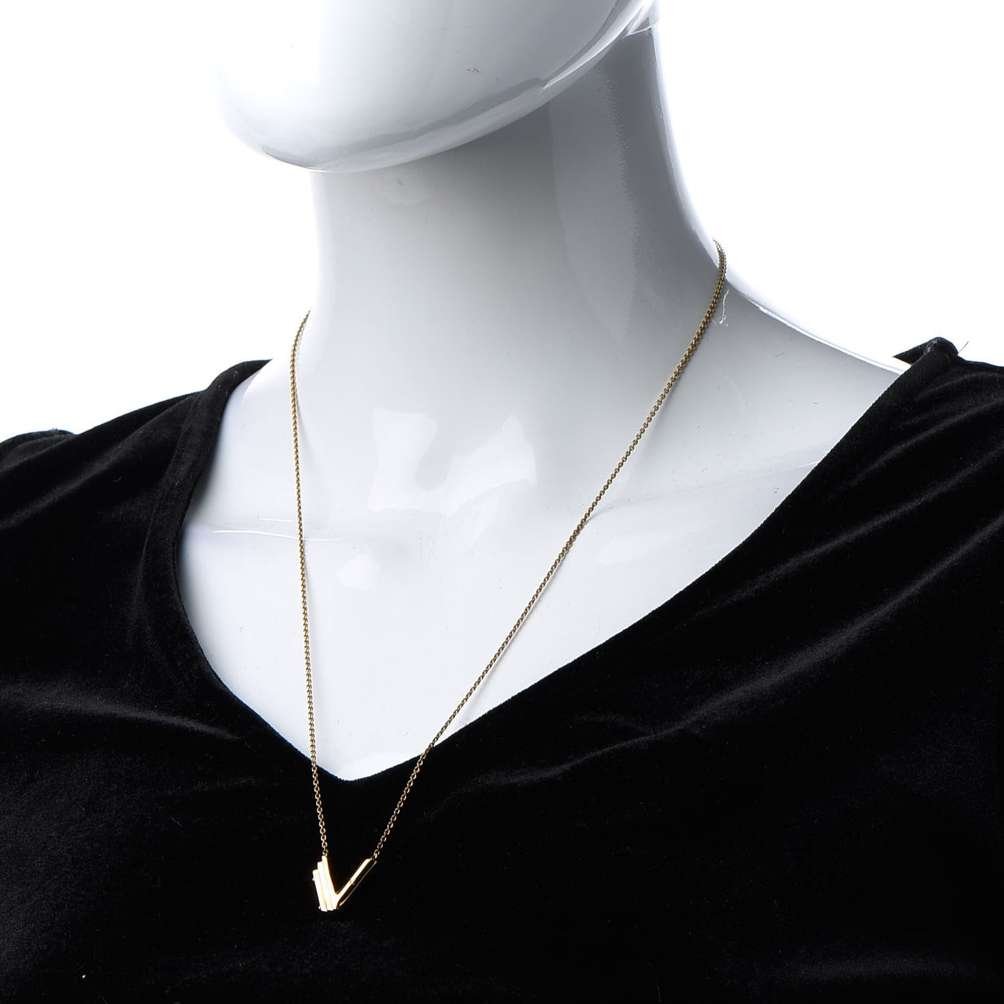 LV And Me Letter V Necklace Gold