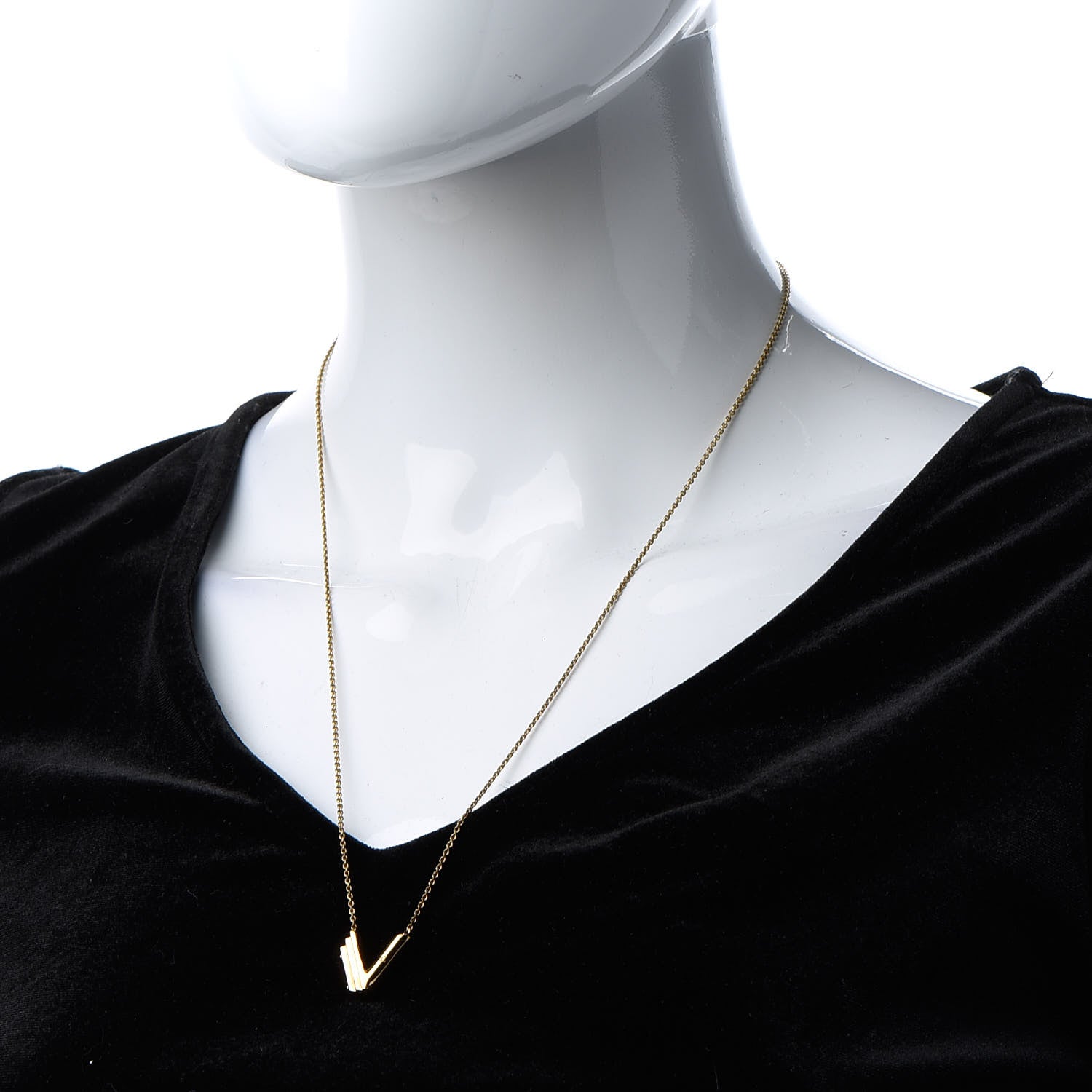 Louis Vuitton LV And Me Letter V Necklace Gold 2 of 7