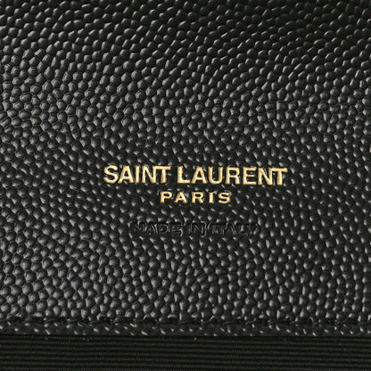 Saint Laurent Grain De Poudre Textured Mixed Matelasse Triquilt Monogram Clutch Black 6 of 9
