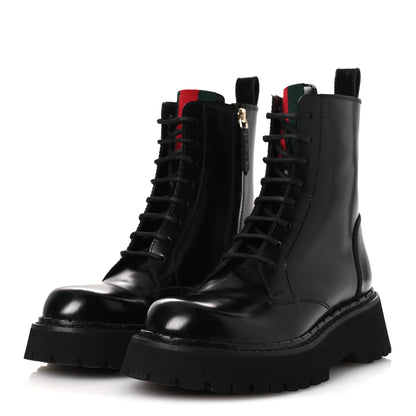 Gucci Spice Lux Nappa Web Combat Boots 36 Black 7 of 22