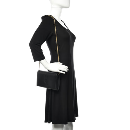 Saint Laurent Calfskin Monogram Belle de Jour Chain Clutch Black 2 of 9