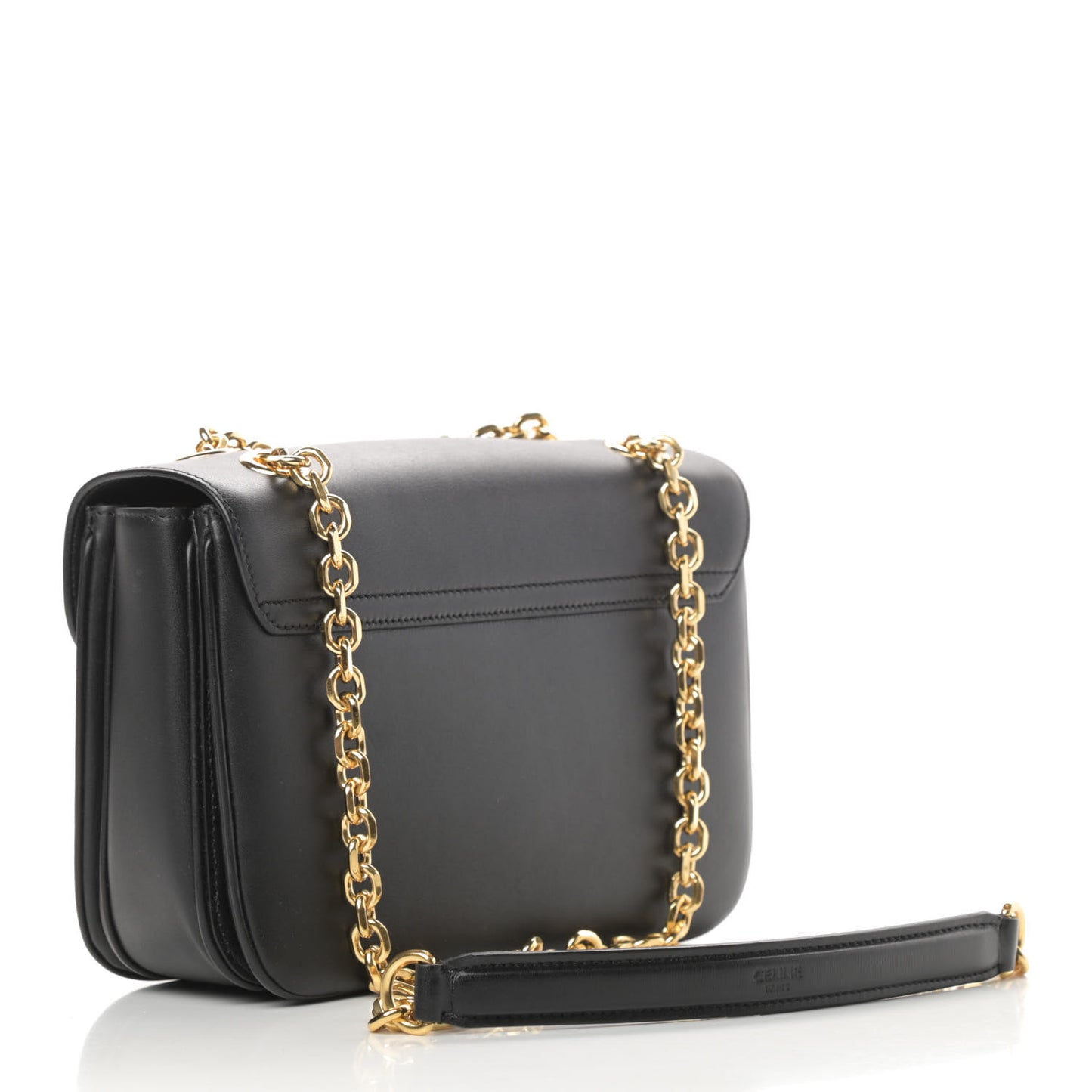 Shiny Calfskin Medium C Bag Black