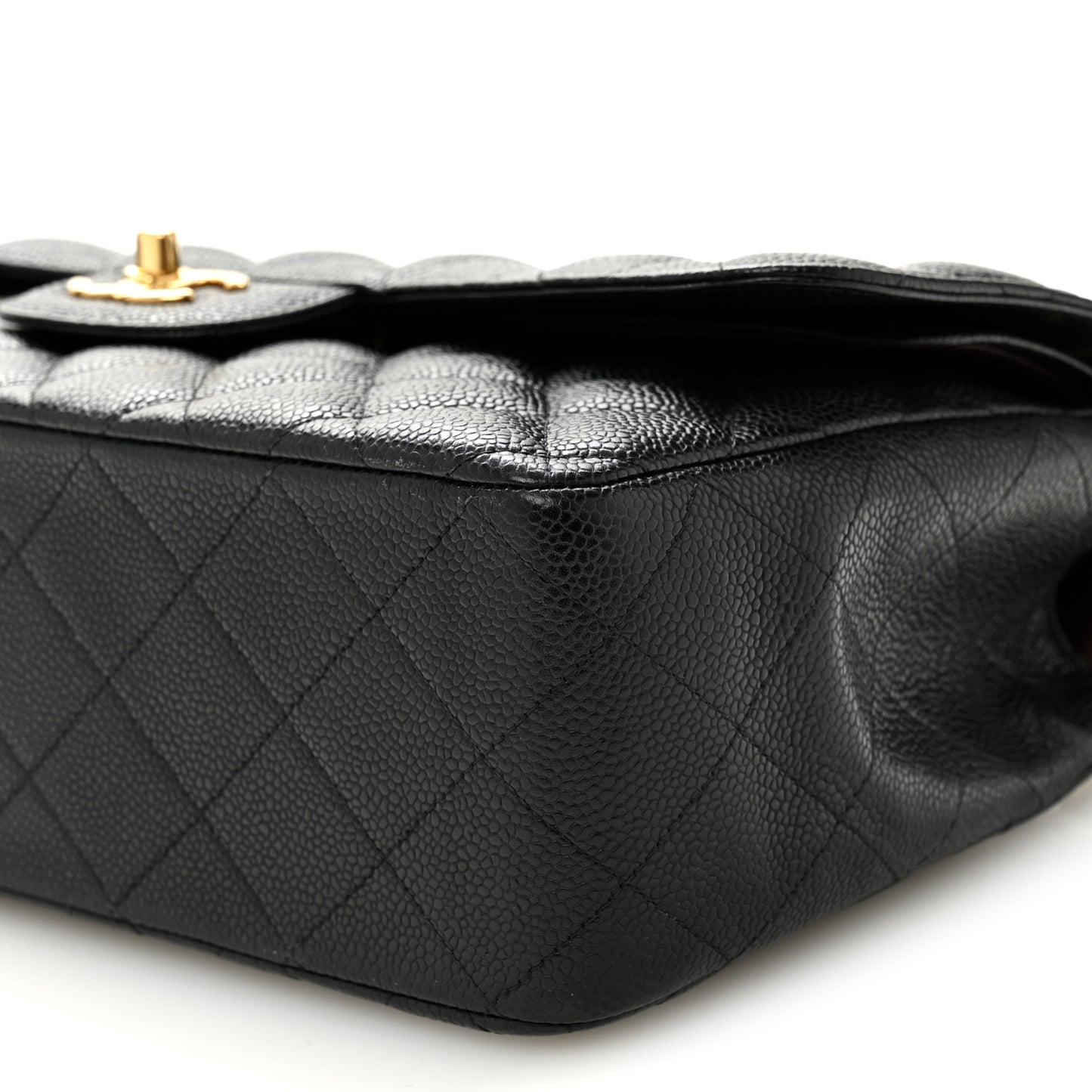 Caviar Quilted Jumbo Double Flap Black