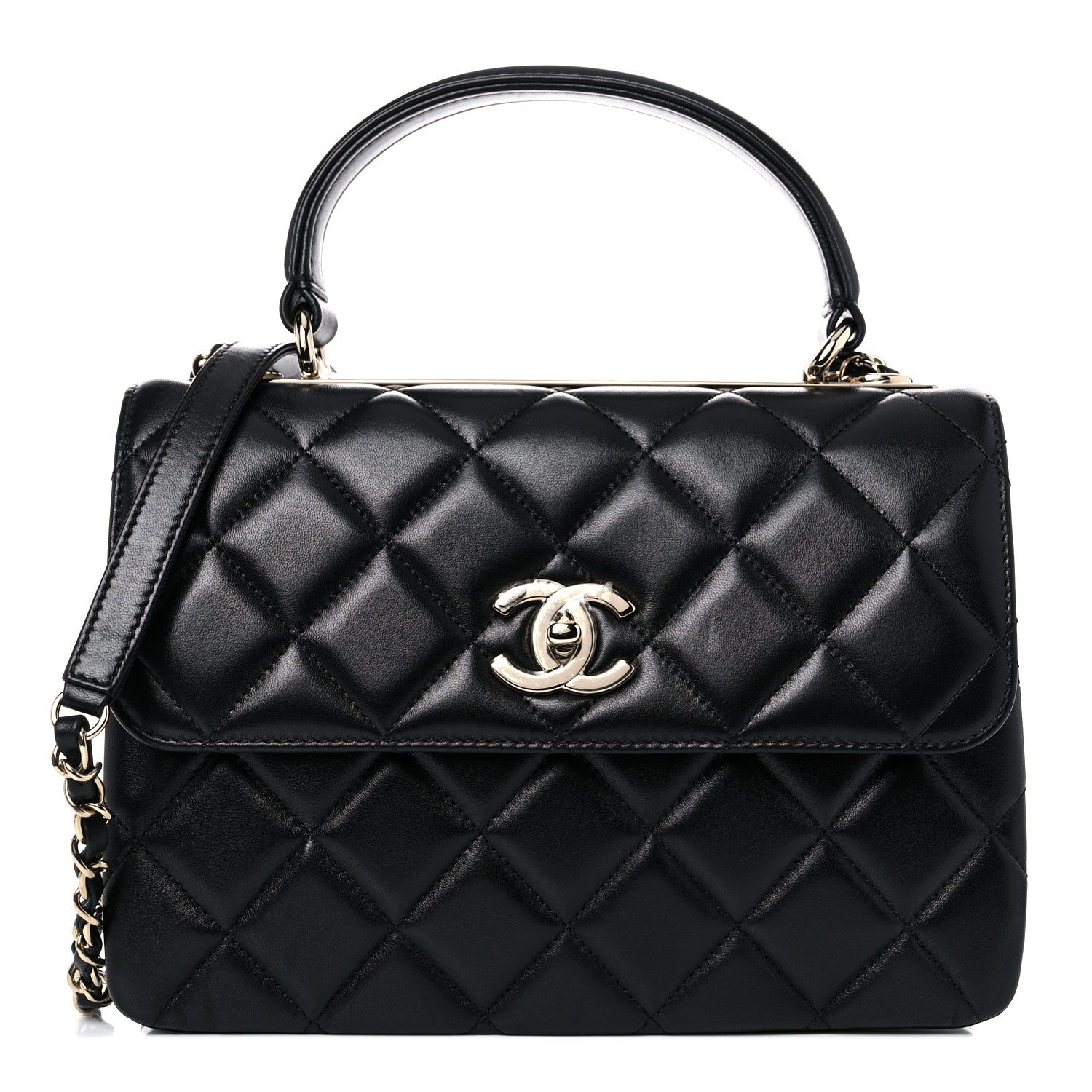 Chanel Lambskin Quilted Small Trendy CC Dual Handle Flap Bag Black 1 of 15