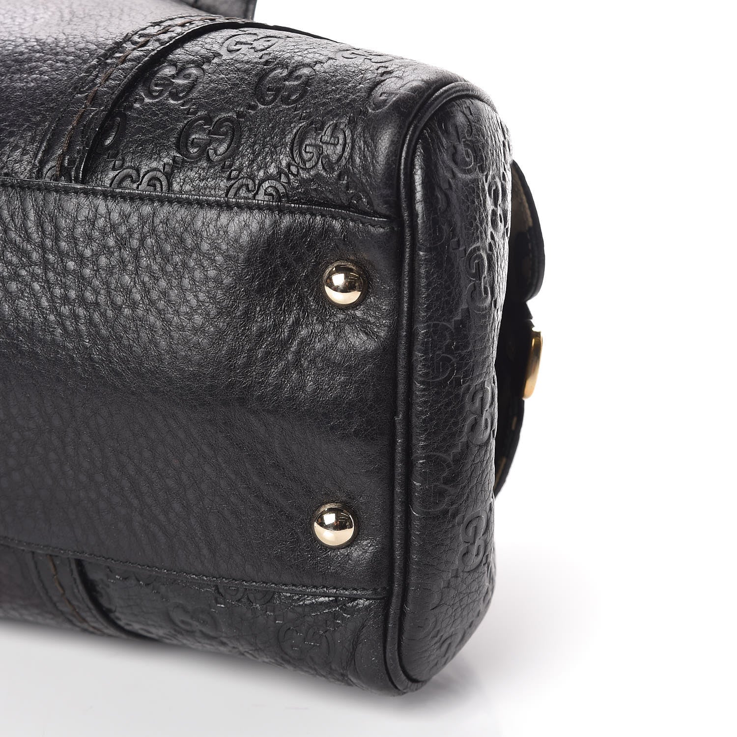 Gucci Calfskin Guccissima Signoria Bowler Bag Black 11 of 11