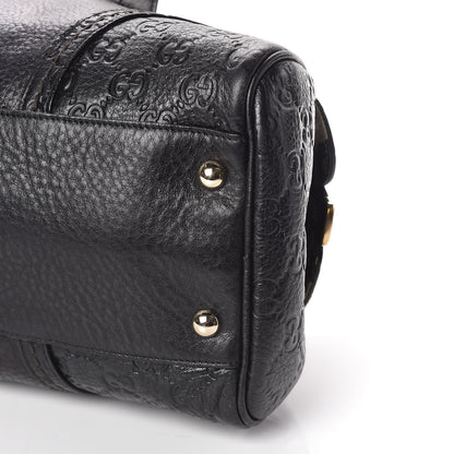 Gucci Calfskin Guccissima Signoria Bowler Bag Black 11 of 11